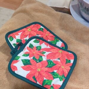 Vibrant Poinsettia Pot Holders